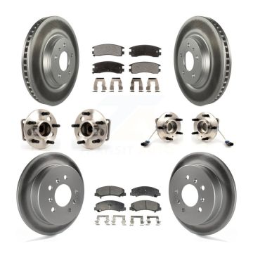 Front Rear Hub Bearing Coated Disc Brake Rotor & Pad Kit (10Pc) For Buick LaCrosse Allure KBB-115393