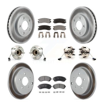 Front Rear Hub Bearings Coated Disc Brake Rotors And Pads Kit (10Pc) For Buick Rendezvous KBB-115400