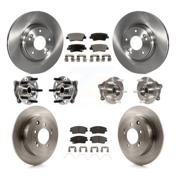 Front Rear Hub Bearing Disc Brake Rotor & Pads Kit (10Pc) For Hyundai Tucson Kia Sportage KBB-115415
