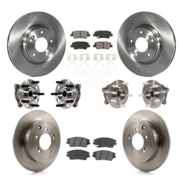 Front Rear Hub Bearing Disc Brake Rotor & Pads Kit (10Pc) For Hyundai Tucson Kia Sportage KBB-115430
