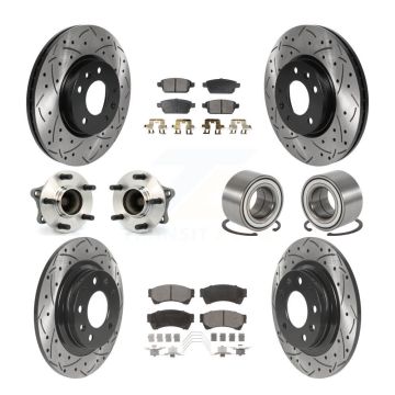 Front Rear Hub Bearing Coated Disc Brake Rotor Pads Kit (10Pc) For 2009-2013 Mazda 6 3.7L KBB-115457