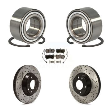 Front Wheel Bearing Drill Slot Brake Rotor Pad Kit For Audi Q7 Porsche Cayenne Volkswagen KBB-115516