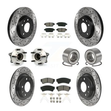 Front Rear Hub Bearing Coated Disc Brake Rotor Pads Kit (10Pc) For 2009-2013 Mazda 6 3.7L KBB-115535