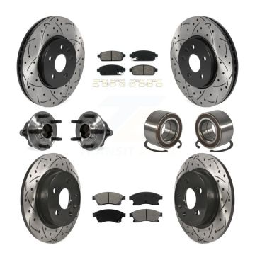 Front Rear Hub Bearing Coated Brake Rotor Pad Kit (10Pc) For 2013-2014 Chevrolet Sonic RS KBB-115551