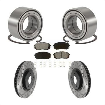 Front Wheel Bearing Coated Drill Slot Brake Rotor Pads Kit For Hyundai Tucson Kia Cadenza KBB-115562