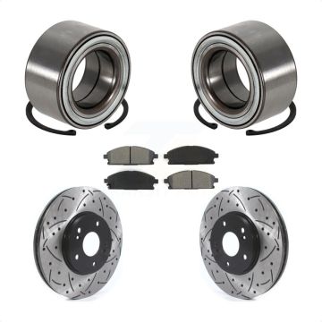 Front Wheel Bearing Coated Drilled Slotted Brake Rotor & Pads Kit For 2003-2006 Acura MDX KBB-115572