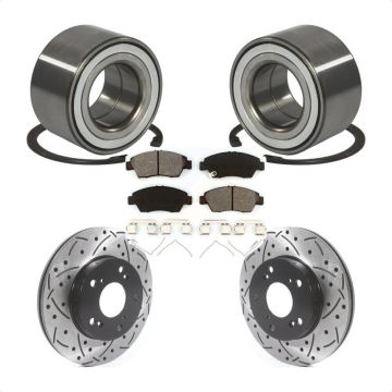 Front Wheel Bearing Coated Drilled Slotted Brake Rotor & Pad Kit For 2011-2015 Honda CR-Z KBB-115581