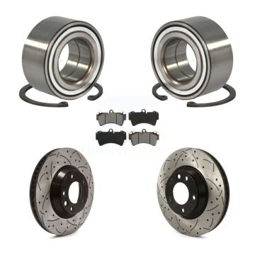 Front Wheel Bearing Drill Slot Brake Rotor Pad Kit For Audi Q7 Porsche Cayenne Volkswagen KBB-115590