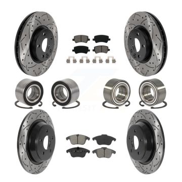 Front Rear Bearing Coat Brake Rotor Pads Kit (10Pc) For 2012-2015 Land Rover Range Evoque KBB-115592