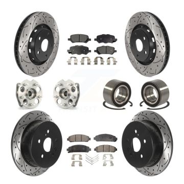 Front Rear Hub Bearing Coated Brake Rotor & Pad Kit (10Pc) For 2009-2016 Toyota Venza AWD KBB-115602