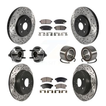 Front Rear Hub Bearing Coated Brake Rotor Pad Kit (10Pc) For 2013-2014 Chevrolet Sonic RS KBB-115624