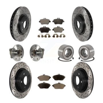 Front Rear Hub Bearing Coat Brake Rotor Pads Kit (10Pc) For Mercedes-Benz GLA250 CLA250 B KBB-115627