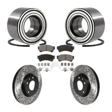 Front Wheel Bearing Drilled Slot Brake Rotor Pads Kit For Ford Fusion Mazda 6 Lincoln MKZ KBB-115632