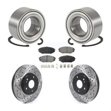 Front Wheel Bearing Coated Drilled Slotted Brake Rotor & Pads Kit For 2001-2002 Acura MDX KBB-115633