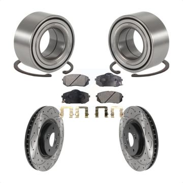 Front Wheel Bearing Coated Drill Slot Brake Rotor Pads Kit For Hyundai Tucson Kia Cadenza KBB-115636