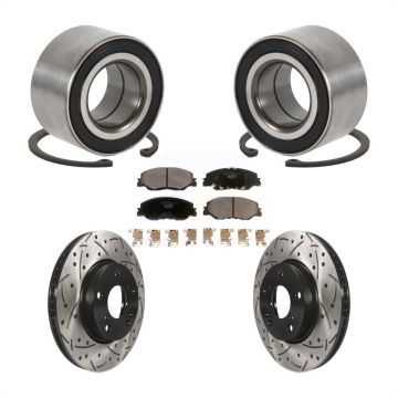 Front Wheel Bearing Coated Drilled Slot Brake Rotor & Pad Kit For 2019-2022 Honda Insight KBB-115645