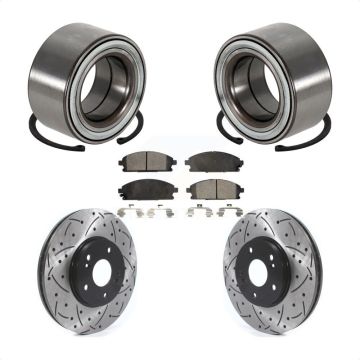 Front Wheel Bearing Coated Drilled Slotted Brake Rotor & Pads Kit For 2003-2006 Acura MDX KBB-115648