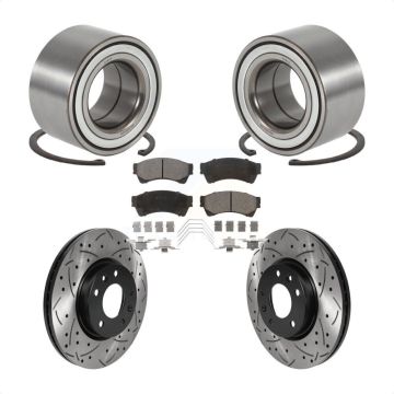 Front Wheel Bearing Coated Drilled Slotted Brake Rotor Pad Kit For 2009-2013 Mazda 6 3.7L KBB-115656