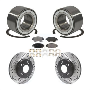 Front Wheel Bearing Coated Drilled Slotted Brake Rotor & Pad Kit For 2011-2015 Honda CR-Z KBB-115657