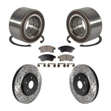 Front Wheel Bearing Coat Drill Slot Brake Rotor Pads Kit For 2013-2014 Chevrolet Sonic RS KBB-115660