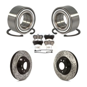 Front Wheel Bearing Drill Slot Brake Rotor Pad Kit For Audi Q7 Porsche Cayenne Volkswagen KBB-115669