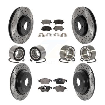 Front Rear Bearing Coat Brake Rotor Pads Kit (10Pc) For 2012-2015 Land Rover Range Evoque KBB-115672