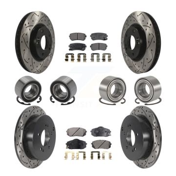 Front Rear Bearing Coated Disc Brake Rotor Pad Kit (10Pc) For Hyundai Tucson Kia Sportage KBB-115673