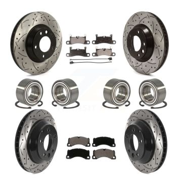 Front Rear Bearing Coated Disc Brake Rotor And Ceramic Pad Kit (10Pc) For Porsche Cayenne KBB-115681