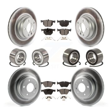 Front Rear Wheel Bearings Coated Disc Brake Rotors And Pads Kit (10Pc) For 2006 BMW 330xi KBB-115687