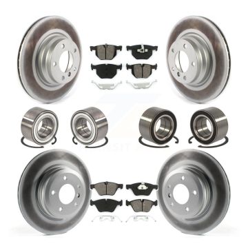 Front Rear Wheel Bearings Coated Disc Brake Rotors And Pads Kit (10Pc) For 2006 BMW 330xi KBB-115691