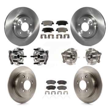 Front Rear Hub Bearing Disc Brake Rotor & Pads Kit (10Pc) For Hyundai Tucson Kia Sportage KBB-115719