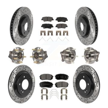 Front Rear Hub Bearing Assembly Coated Disc Brake Rotor And Pad Kit (10Pc) For Kia Optima KBB-115748