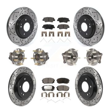Front Rear Hub Bearing Assembly Coated Disc Brake Rotor And Pad Kit (10Pc) For Kia Optima KBB-115752