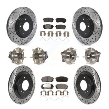 Front Rear Hub Bearing Assembly Coated Disc Brake Rotor And Pad Kit (10Pc) For Kia Optima KBB-115753