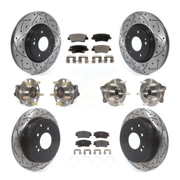 Front Rear Hub Bearing Coated Brake Rotor Pads Kit (10Pc) For Hyundai Tucson Kia Sportage KBB-115754