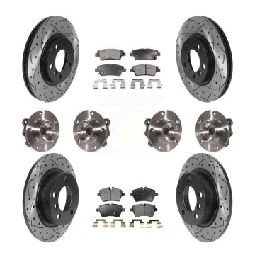 Front Rear Hub Bearing Coat Brake Rotor Pad Kit (10Pc) For Mini Cooper Countryman Paceman KBB-115757