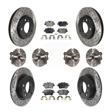 Front Rear Hub Bearing Coat Brake Rotor Pads Kit (10Pc) For 11 Mini Cooper Countryman AWD KBB-115759