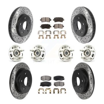 Front Rear Hub Bearing Coated Brake Rotor And Pad Kit (10Pc) For Chevrolet Malibu Limited KBB-115766