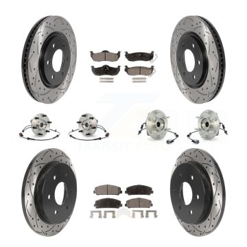 Front Rear Hub Bearing Coat Brake Rotor Pads Kit (10Pc) For 2007 INFINITI QX56 From 04 07 KBB-115770