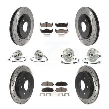 Front Rear Hub Bearing Coated Brake Rotor Pads Kit (10Pc) For Nissan Armada INFINITI QX56 KBB-115771