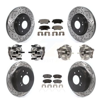 Front Rear Hub Bearing Coated Brake Rotor Pads Kit (10Pc) For Hyundai Tucson Kia Sportage KBB-115777