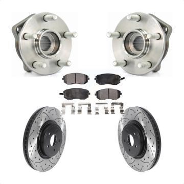 Front Hub Bearing Assembly Coated Drilled Slotted Brake Rotor & Pad Kit For Subaru Legacy KBB-115783
