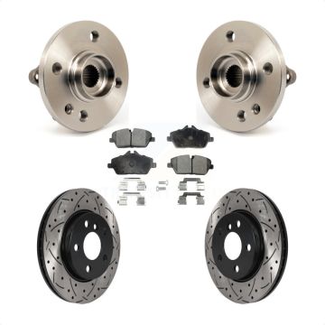 Front Hub Bearing Assembly Drill Slot Brake Rotor Pads Kit For 2014-2015 Mini Cooper 1.6L KBB-115793