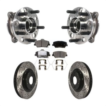 Front Hub Bearing Drilled Slot Brake Rotor Pad Kit For Kia Sorento Hyundai Santa Fe Sport KBB-115815