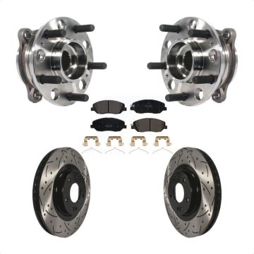 Front Hub Bearing Assembly Coated Drill Slot Brake Rotor Pads Kit For Hyundai Santa Fe XL KBB-115816