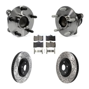 Front Hub Bearing Drill Slot Brake Rotor Pad Kit (5Pc) For Lexus IS350 GS350 GS450h GS460 KBB-115819