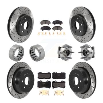 Front Rear Hub Bearing Coated Brake Rotor Pads Shoe Kit (10Pc) For Chevrolet Colorado GMC KBB-115825