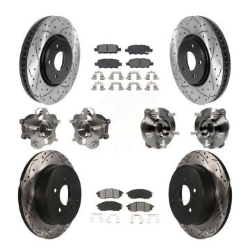 Front Rear Hub Bearing Coated Disc Brake Rotor Pads Kit (10Pc) For INFINITI FX35 FX37 AWD KBB-115835