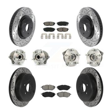 Front Rear Hub Bearing Coated Disc Brake Rotor & Pad Kit (10Pc) For Subaru Outback Legacy KBB-115843