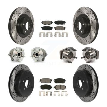 Front Rear Hub Bearing Coated Disc Brake Rotor & Pads Kit (10Pc) For Toyota 86 Subaru BRZ KBB-115845